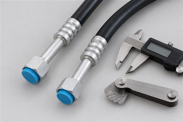 measuring ac hose fitting connection end